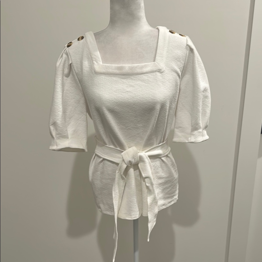 NWT Anthropologie Current Air Tie Front Top Sz M